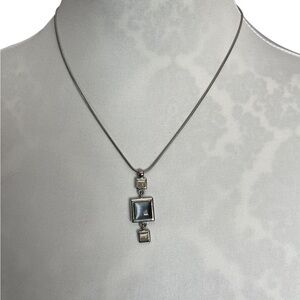 Lia Sophia Silver Triple Square Necklace